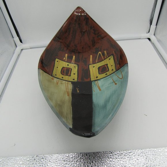 ART GLASS HOME DECOR.  15 X 7 X 5.  HAND PAINTED AND SIGNED. - Picture 5 of 7
